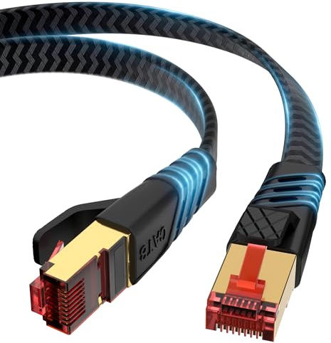 lalasis Cable Ethernet, Cat 8 3M Cable De Red 40gbps Cable Ethernet 2000mhz Alta Velocidad S/FTP RJ45 Poe Lan Gigabit Nylon Cable De Red Para Router MóDem Computadora Switch Ps5 Ps4 Smart Tv Laptop