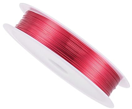 CoCud Copper Wire, 28 Gauge 0.3mm Dia 15m Length, Copper Anti-Rust Smooth Beading Wires Red - (Applications: for DIY Crafts)
