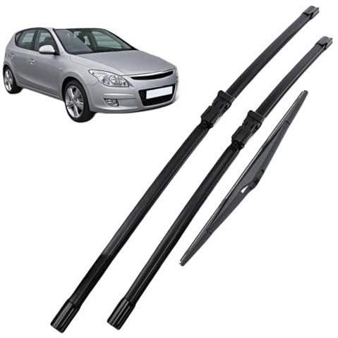 REIJAX Auto Scheibenwischer Set für Hyundai I30 2007-2010 24+18+12, Frontscheibe Wischerblätter vorne Hinten Scheibenwischerblätter Ersatzwischblätter Auto Zubehör