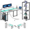 ODK Schreibtisch Bürotisch L-Form 155x140cm mit LED, Eckschreibtisch Reversibel für Homeoffice, Moderner Gaming Schreibtisch mit Steckdosen + USB, Integriertes Regalsystem & Kabelmanagement in Weiß