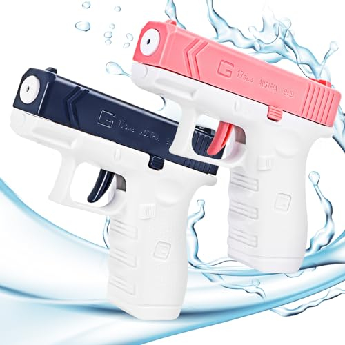 Wasserpistole für Kinder Erwachsene 2 Stück,Kleine Wasserpistolen Großer Kapazität mit Reichweite bis zu 10-12 M,Wasserspritzpistolen Mini,Wasser Spritzpistole für Sommerpartys im Freien,Strand,Pool