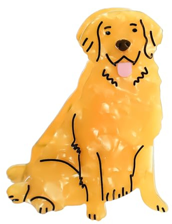 Fermaglio per capelli a forma di cane, clip per capelli in acetato per ragazze, accessori carini (capelli dorati)
