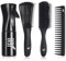 OEH Hair Brush Set, Detangling Brushes for Women, Men and Kids, with Detangling Brush, Hair Spray Bottle, 9 Rows Brush, Wide Tooth Comb (Black)