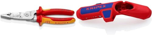 KNIPEX 13 76 200 ME WireStripper Metric Version Insulated with Multi-Component Grips, VDE-Tested Chrome-Plated 200 & ErgoStrip Universal Stripping Tool, for Right-handers 135 mm 16 95 01 SB