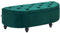 HOMCOM Sitzbank mit Stauraum Polsterbank mit Samtoptik, geöffnetem Deckel Sitztruhe mit Holzbeine, Truhenbank für Wohnzimmer Flur Schlafzimmer 120 x 46 x 42 cm Dunkelgrün