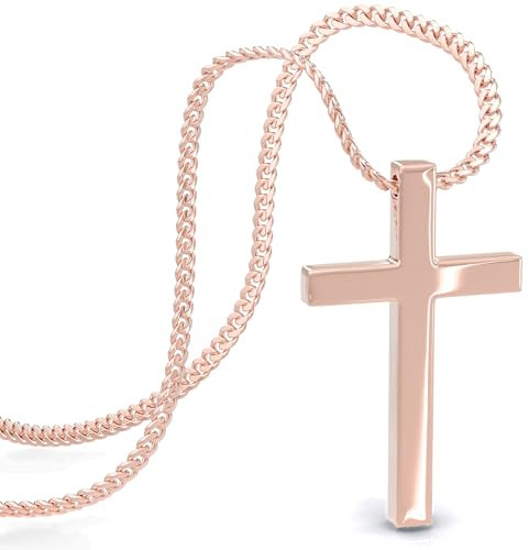 SERASAR Kette Rosegold Damen Schmuck Edelstahl 18 Karat Echtgold Hals Kreuz Mädchen Necklace Women choker Valentinstag Geburtstag Geschenke für Frauen
