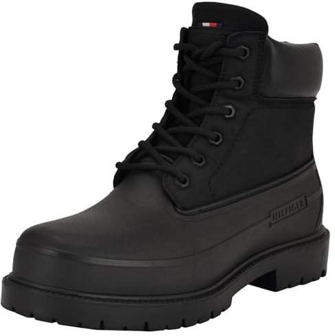 Tommy Hilfiger Stivali da pioggia Ruslan Uomo, Nero 001., 42 EU