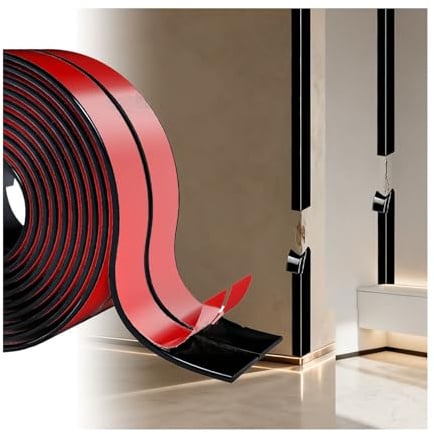 Tile Trim, Wall Corner Protectors, Self Adhesive Plastic Trim, Flexible Worktop Edging Strip for Tile Edging, Ceiling, Furniture, Countertop Frame (Black 4cm×4m)