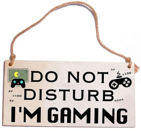 PLUSHCEWT Lustige Gamer Geschenk Gaming Zeichen Bitte Nicht stören Schlafzimmer Türhänger Neuheit Gaming Zeug Für Jungen Mann Ehemann Freund Sohn Geburtstag Weihnachten Geschenk Fan
