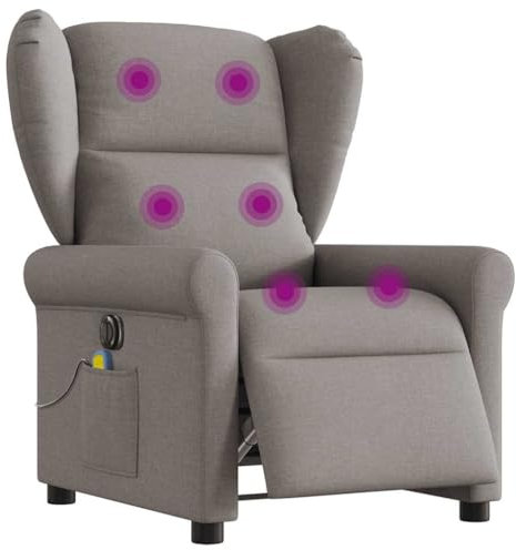 vidaXL Massagesessel Elektrisch Taupe Stoff
