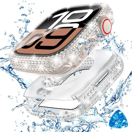 Tensea Custodia protettiva per Apple Watch 2 in 1, impermeabile, serie 10, 46 mm, accessori per iWatch, custodia rigida anteriore e posteriore con pellicola in vetro temperato, copertura per il viso