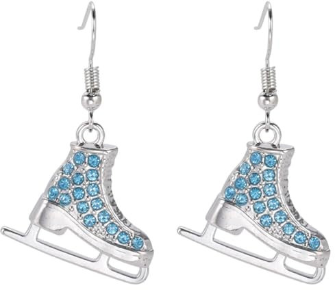 OATIPHO 1 Paar Schlittschuh Ohrringe Mit Strass, Sportlicher Stil, Leicht Und Bequem, Winter Schmuck FüR Frauen, Rollschuh AnhäNger, Eiskunstlauf Accessoire, Sky-Blue