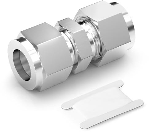 TAISHER 1 pièces Raccord à compression pour tube en acier inoxydable 304, adaptateur droit pour tube de 6mm OD x 6mm OD