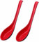 Clockjuan 2 Pcs Red Soup Spoons, Asian Plain Style, Plastic