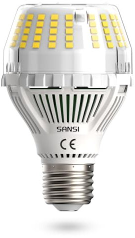 SANSI E27 LED Lampe, 20W (ersetzt 200W Glühbirne) Energiesparende LED Leuchtmittel, 3000 Lumen 5000K Tageslichtweiß, A19 Birne für Küche, Büro, Schlafzimmer, Garage, Nicht Dimmbar