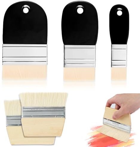 Flachpinsel, 5 Stück Pinsel Set Schwarz Künstlerpinsel Flächenpinsel Pinsel Breit Groß Pinselset für Aquarell, Gouache, Acryl, Öl auf Leinwand und Malgrund