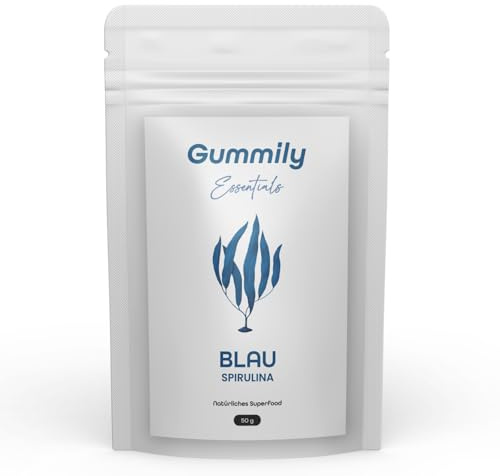 Gummily® Blau Spirulina Pulver - 100% Spirulina-Extrakt (Arthrospira platensis) - Enthält 15% pflanzliches Protein - Spirulina-Alge - Laborgeprüft
