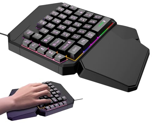 Generisch Programmierbare Linkshänder-Spieltastatur – 35-Tasten-Einhand | Tastatur, Ergonomischer Kompakter Mini-Controller | Professionelle PC-Tastatur Für Streaming, MMO, FPS, Bearbeitung, Täglich