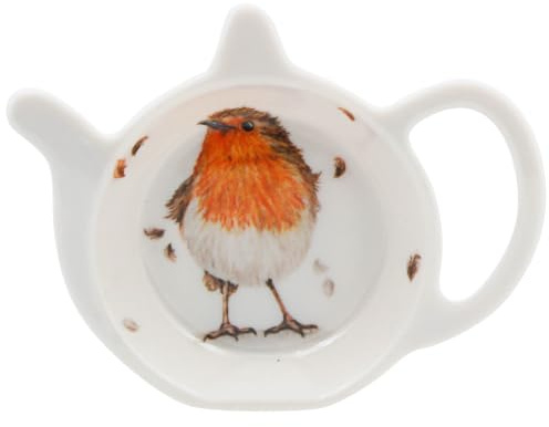 The Leonardo Collection British Birds By Clemency Bunn Robins Teabag Tidy | Ceramic kitchen accessory, Robin artwork, Keeps surfaces clean, Easy to wipe, Everyday use