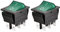 Lot de 2 interrupteurs à bascule Heschen DPDT - 6 connecteurs - Voyant vert lumineux - 16 A 250 VAC