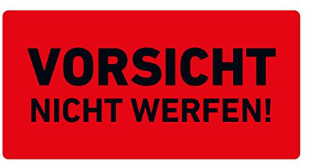 Versandaufkleber Hinweisetiketten Vorsicht NICHT WERFEN (500)