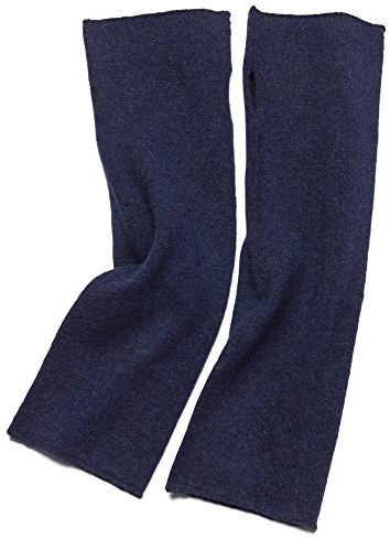 Prettystern Donna 100% Cachemire Lana Manicotti Scaldabraccia Guanti Lunghi Mezze Dita Cashmere Blu