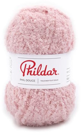 Phildar - Pelote de Laine Phil Douce - Laine à Tricoter - 100% Polyester - Aiguille n°5 - Couleur ROSEE