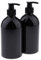 Leere Spenderbehälter, rund, 500 ml, für selbstgemachte Flüssigseife, Shampoo, Duschgel, Lotionen, ätherische Öle, schwarze Pumpe, wie beschrieben, AOD (schwarze Pumpe), 2 Stück