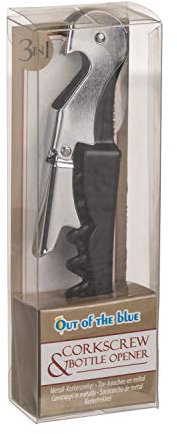 Out of the Blue 79/4973 - Korkenzieher aus Metall 3 in 1, Korkenzieher, Kapselheber, Sägemesser, ca. 12 cm