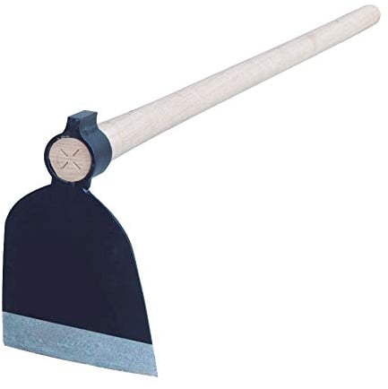 Zappa con Manico - Design Temperato e Forgiato - Testa con Bordo Affilato - Manico in Legno da 130 cm - Peso di 800 g - Ideale per Agricoltura e Giardinaggio - Bikain