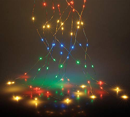 Spetebo Draht Lichterbündel 300 LED bunt - 10x30 LED / 3m - Micro Lichterkette Leuchtdraht Außen