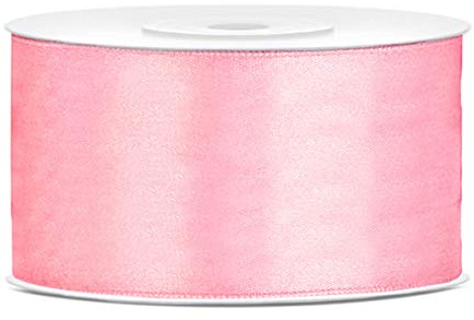 25 Meter Satinband Hellrosa Band helles Pink Breite 38mm Schleifenband Satin Dekoband Geschenkband Deko Band Hochzeit pinke Schleife Hellrosa