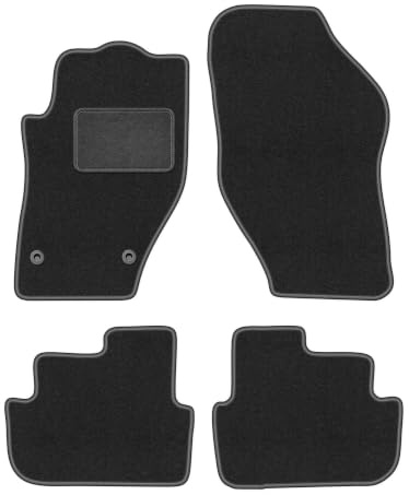 Velours-Fußmatten passend für Peugeot 308 CC 2007-2013, Graphit, LUX | passend für Cabrio; Velours-Teppich (Polypropylen), ca. 6,5 mm; rutschfest, runde Befestigungen (Typ CP)
