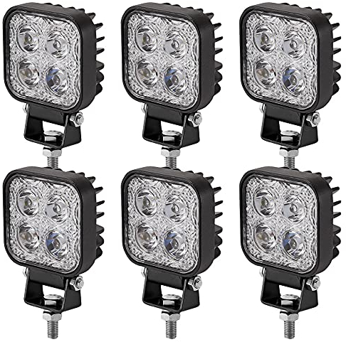 Viugreum 6 Pack Led Arbeitsscheinwerfer 12V - 24V, 12W Led Zusatzscheinwerfer, Kaltweiß, IP67 Wasserdicht Offroad Scheinwerfer für SUV, UTV, ATV, LKW