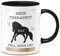 Tassenbrennerei Pferde-Tasse mit Spruch Mein Therapeut hat Fell, Hufe und ein Herz aus Gold - Kaffeetasse als Geschenk (Schwarz, Pferd)