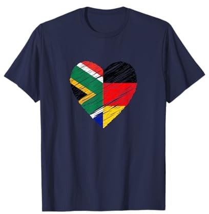 Südafrika Deutschland Herz Deutschland Flagge Afrika Flagge Herz T-Shirt