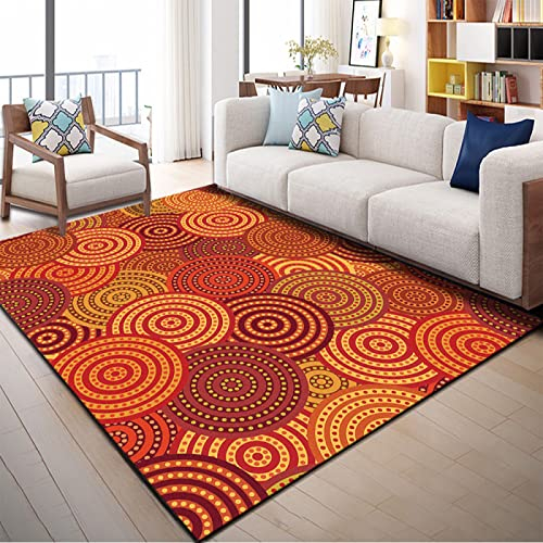 RUGMRZ Balkon Fußboden Kreative Geometrie bettumrandung Teppich orange Balkon deko Baby Carpet Balkon fußboden Teppich Schlafzimmer 100x160CM