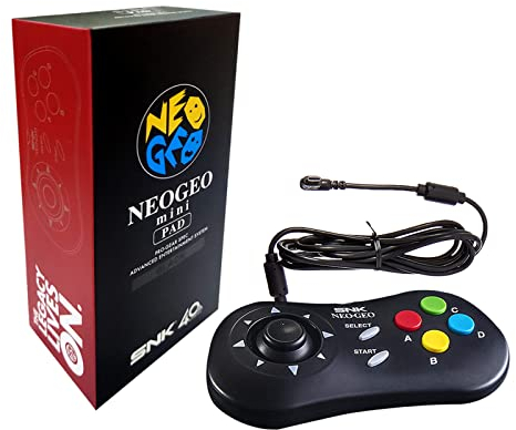 SNK Neo Geo Mini Controller, SNK Wired Game Pad Compatibile con NEO GEO Mini e NEO-GEO Arcade Stick Pro per Due Giocatori per Giocare Contemporaneamente (Nero)