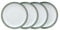 Denby - Regency Green Dinner Plates Set of 4 - Dishwasher Microwave Safe Crockery 26.5cm - Green, White Ceramic Stoneware Tableware - Chip & Crack Resistant Large Plates