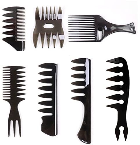 AOT Wide Tooth Comb Set - 7pcs Texture Styling Comb Tools for Wet Hair & Professional Barber Shaping