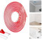 QINERSAW Moulure Autocollante Flexible 3m Moulage en Quart de Rond Étanche PVC Blanc Quart de Rond Plastique Quadrant en PVC pour Joints de Mur