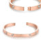 RIXERKOC 18k Gold plattiert Liebe Freundschaft Armband mit kubischen Zirkonia Steinen Armreif für Frauen Männer Edelstahl Armband für Liebe Paar Schmuck Armreif Geschenke (48 * 58mm, Roségold)