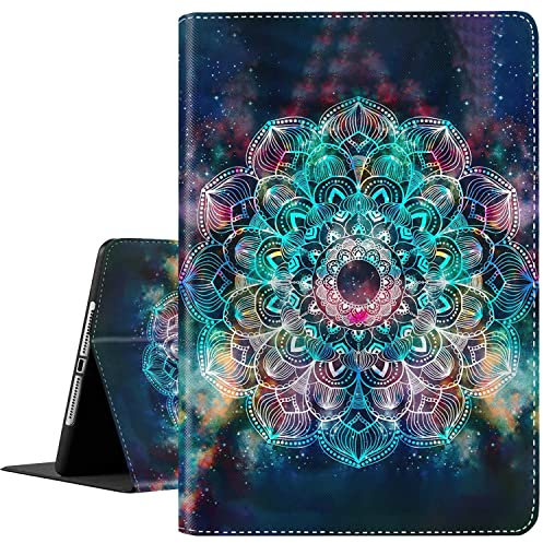 Für iPad 9.,8.,7. Generation (2021/2020/2019) 10.2 Zoll,iPad Air 10.5 Zoll 2019,iPad Pro 10.5 Zoll Hülle, verstellbarer Ständer, mit automatischer Wake/Sleeve p-Funktion, Buntes Mandala