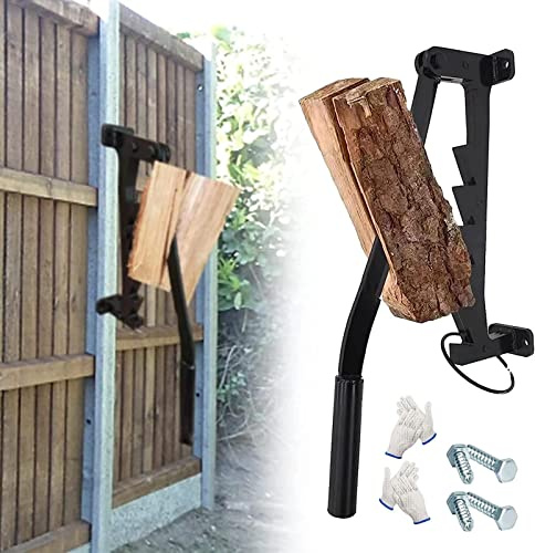 JKLAND Wandmontierter manueller Holzspalter, Brennholz-Anzündholzspalter, Handholzspalter-Hebel, Wandmontage, manuelles Anzündholz-Spaltwerkzeug for den Campingplatz