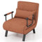 RELAX4LIFE Schlafsessel 4 in 1, Schlafsofa mit Bettfunktion, Klappsessel mit 6-stufig Verstellbarer Rückenlehne&Abnehmbarem Kissen&Armlehnen, bis 150kg belastbar, Gästebett für Wohnzimmer (Kaffee)