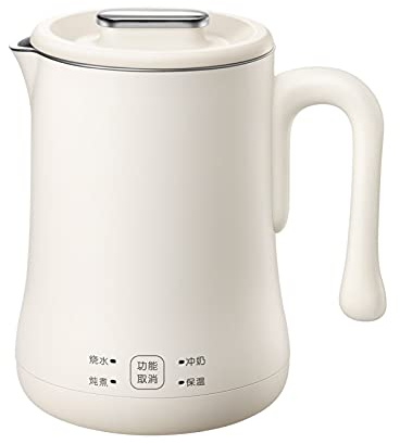 FairUo Kettles, Tea Kettles 600Ml Mini Household Kettles for Boiling Water Automatic Boiling Water Kettle Multi Cooker Stewing Pot and Stainless Steel Inner Teapot/White