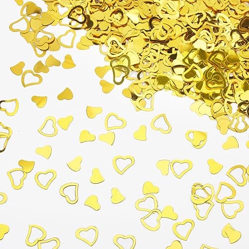Coriandoli nozze cuori d'oro, circa 600-700 pezzi coriandoli d'oro, spargere nozze, coriandoli da tavolo glitter, decorazione da tavolo nozze d'oro per matrimonio compleanno battesimo (Oro)
