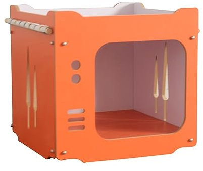 WECLMH Wooden Cat House, Outdoor Indoor Cat Condo, 2 Tier Dog Kennel with Door, Pet Cabinet Bed/cat Hammock, Feral Stray Cat Shelter, Winter Waterproof Protection Pet Cabin (Color : Orange, Size : 3