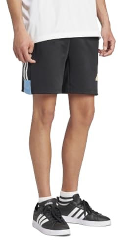 adidas House of Tiro Nations Herren-Shorts, große Größe, Schwarz/Hellblau/Weiß, XS