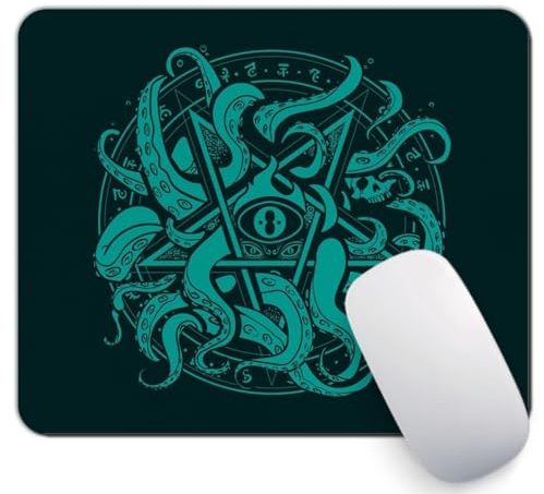Cthulhu Elder Sign Pentagramm rutschfestes Gummi-Mauspad Mousepad, 240 mm x 200 mm x 3 mm